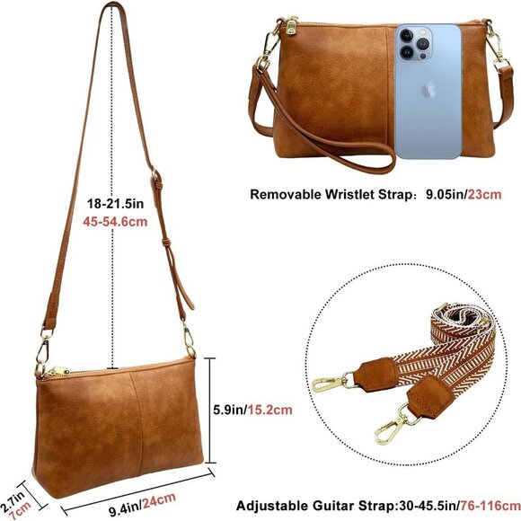 Small Crossbody Clutch Purses Bags for Women Wristlet Wallet Vegan Shoulder Hand - Picture 3 of 6